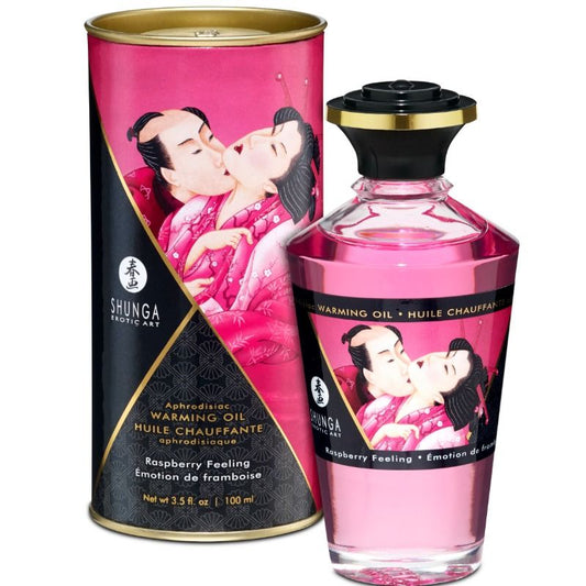 SHUNGA - HEAT EFFECT MASSAGE OIL INTENSE RASPBERRY FLAVOR 100 ML - 1