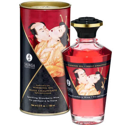 SHUNGA - STRAWBERRIES AND CAVA HEAT EFFECT MASSAGE OIL 100 ML - 1