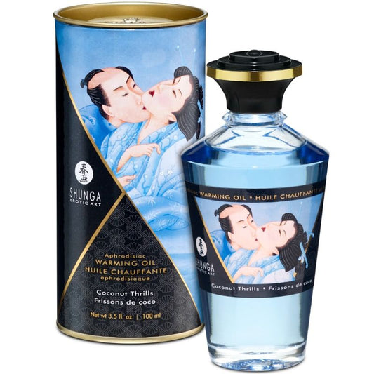 SHUNGA - OLIO DA MASSAGGIO EFFETTO CALORE AL GUSTO DI COCCO 100 ML - Secretroomsexyshop