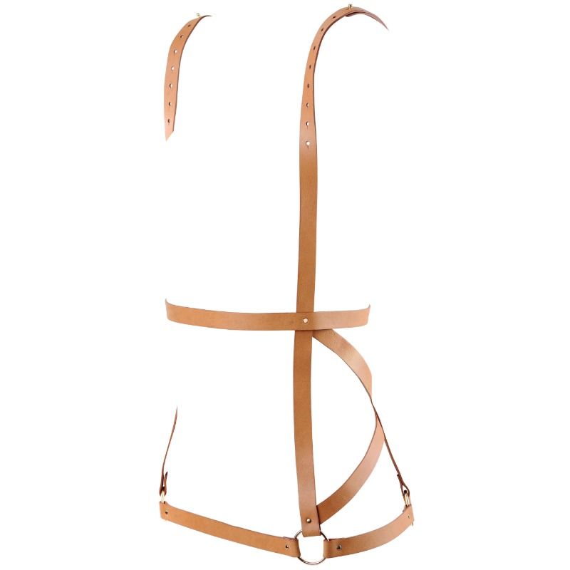 BIJOUX - INDISCRETS MAZE HARNESS DRESS SHAPE BROWN - 2