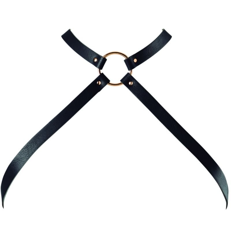 BIJOUX - INDISCRETS MAZE CROSSED CHEST HARNESS BLACK - 2