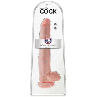 KING COCK - DILDO WITH BALLS 35.6 CM FLESH - 2