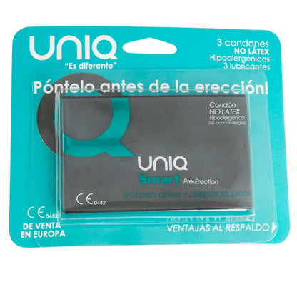 UNIQ - SMART LATEX FREE PRE-ERECTION CONDOMS 3 UNITS - 3