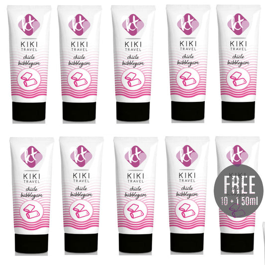 KIKÍ TRAVEL - GUM FLAVOR LUBRICANT 50ML 10 + 1 FREE - 1