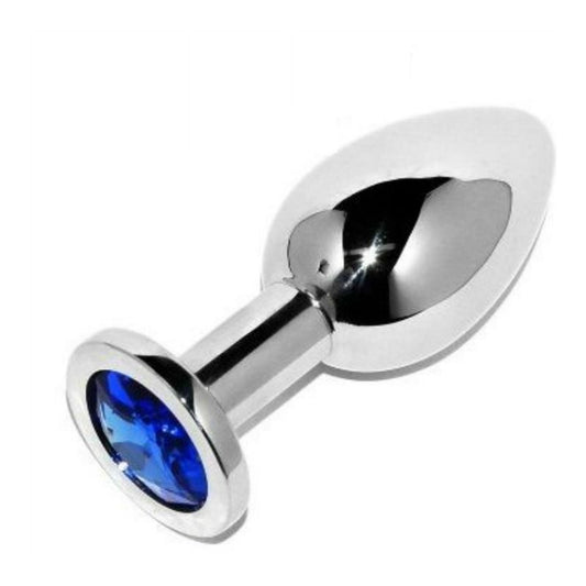 METAL HARD - ANAL PLUG DIAMOND BLUE SMALL 5.71CM - 1