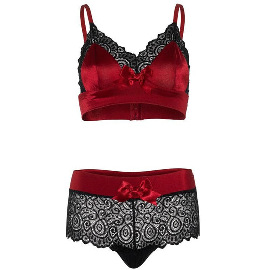 LEG AVENUE - 2 PIECES SET BLACK AND RED L/XL - 1