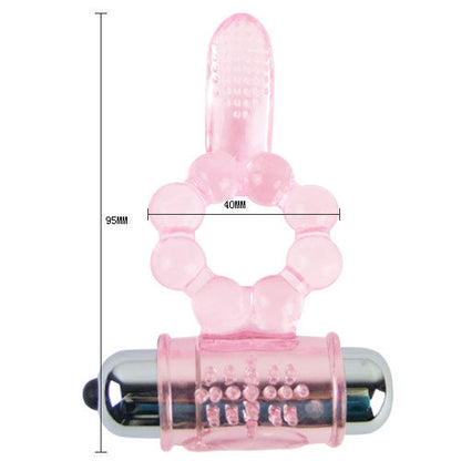 BAILE - SILICONE RING 10 TONGUE RHYTHMS WITH PINK VIBRATION - 9