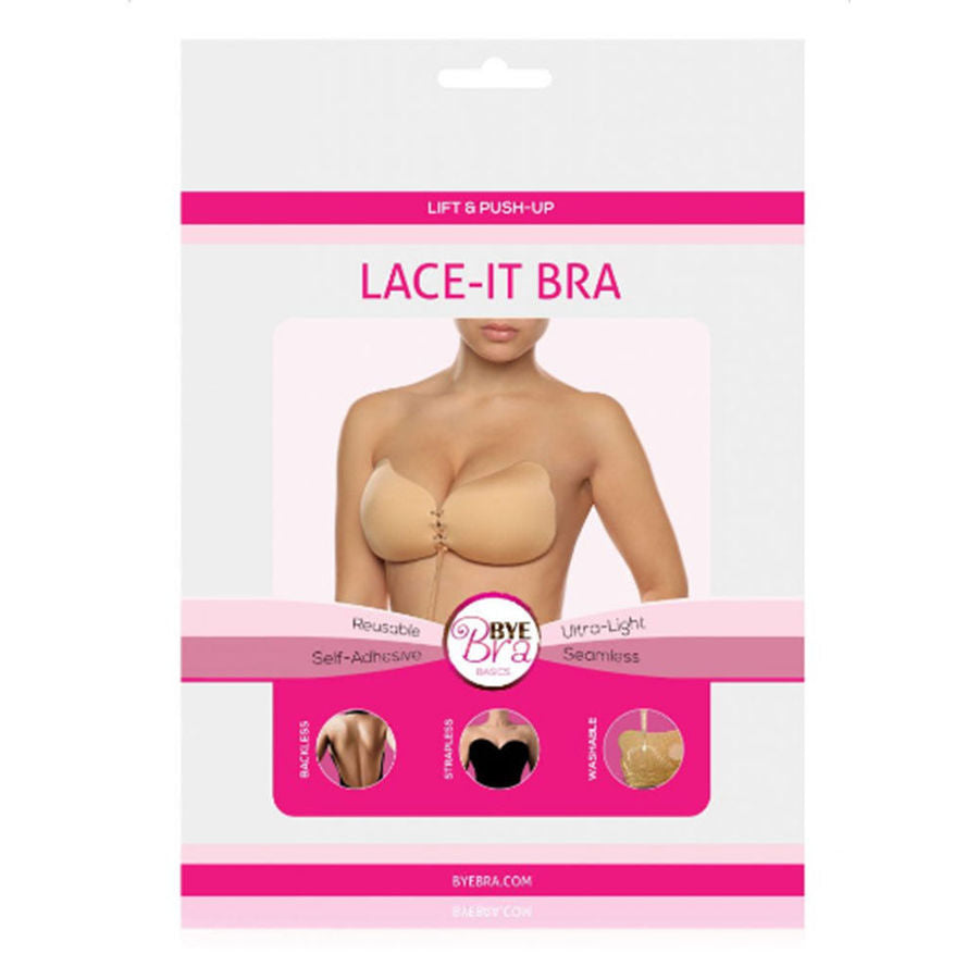 BYE-BRA - LACE-IT ENHANCED PUSH-UP BEIGE CUP D
