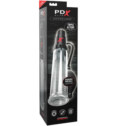 PDX ELITE - SUCK N PUMP STROKER VIBRATING MASTURBATOR STIMULATING WAVE PUMP - 4