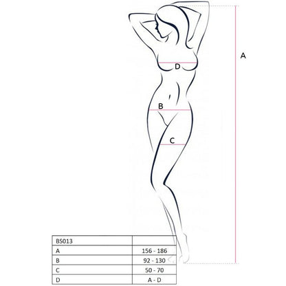 PASSION - WOMAN BS013 WHITE BODYSTOCKING ONE SIZE - 1