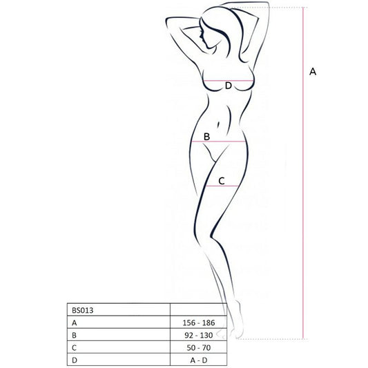 PASSION - WOMAN BS013 WHITE BODYSTOCKING ONE SIZE - 1