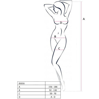 PASSION - WOMAN BS016 WHITE BODYSTOCKING ONE SIZE - 1
