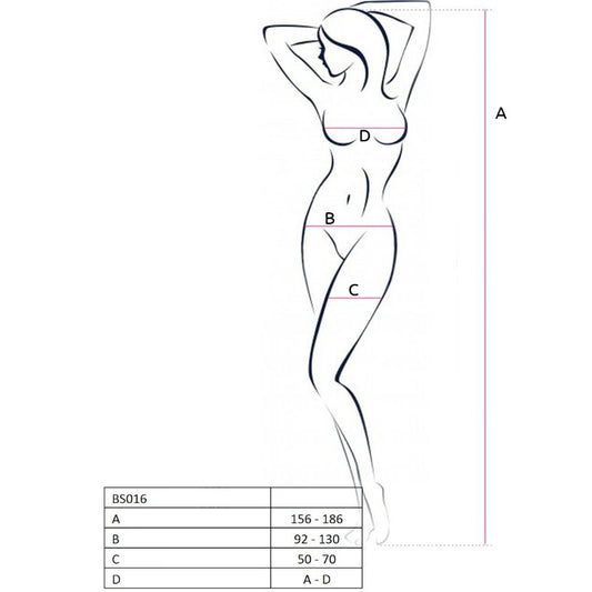 PASSION - WOMAN BS016 WHITE BODYSTOCKING ONE SIZE - 1