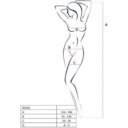 PASSION - WOMAN BS020 WHITE BODYSTOCKING ONE SIZE - 2