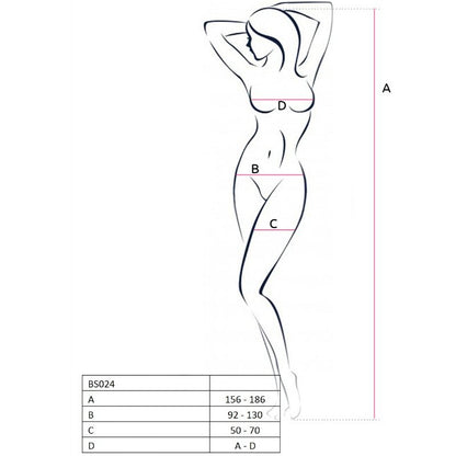 PASSION - WOMAN BS024 WHITE BODYSTOCKING ONE SIZE - 1