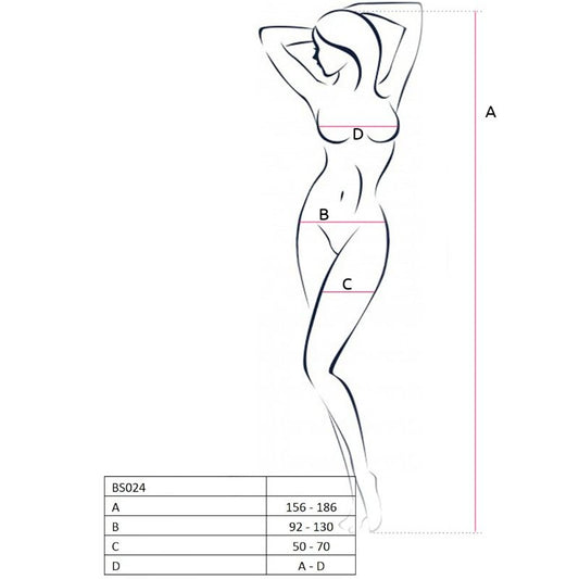 PASSION - WOMAN BS024 WHITE BODYSTOCKING ONE SIZE - 1