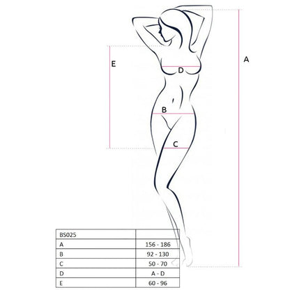 PASSION - WOMAN BS025 BODYSTOCKING WHITE DRESS STYLE ONE SIZE - 1