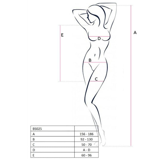 PASSION - WOMAN BS025 BODYSTOCKING WHITE DRESS STYLE ONE SIZE - 1