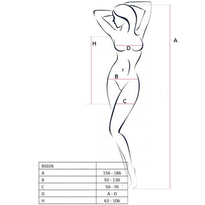 PASSION - WOMAN BS026 BODYSTOCKING WHITE DRESS STYLE ONE SIZE - 1