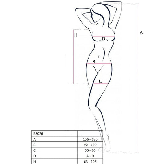 PASSION - WOMAN BS026 BODYSTOCKING WHITE DRESS STYLE ONE SIZE - 1