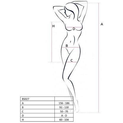 PASSION - WOMAN BS027 BODYSTOCKING WHITE DRESS STYLE ONE SIZE - 1