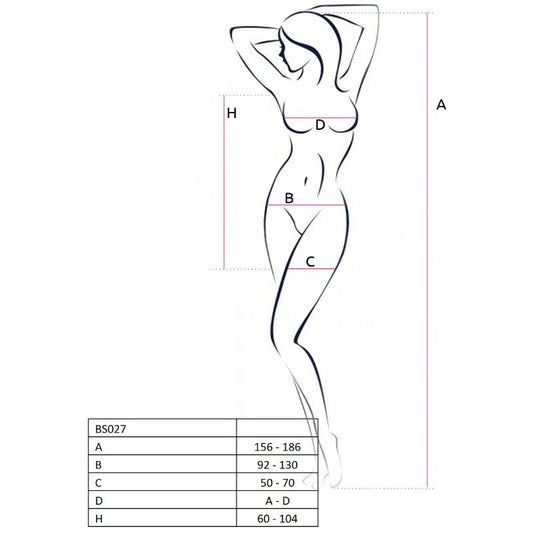 PASSION - WOMAN BS027 BODYSTOCKING WHITE DRESS STYLE ONE SIZE - 1