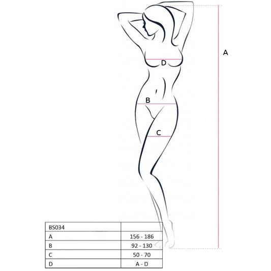 PASSION - WOMAN BS034 WHITE BODYSTOCKING ONE SIZE - 1