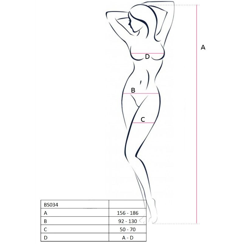 PASSION - WOMAN BS034 RED BODYSTOCKING ONE SIZE - 2