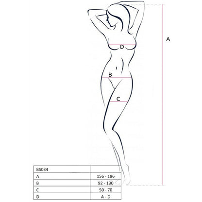 PASSION - WOMAN BS034 RED BODYSTOCKING ONE SIZE - 2