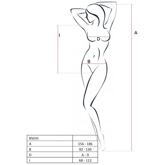 PASSION - WOMAN BS035 BODYSTOCKING BLACK ONE SIZE - 1