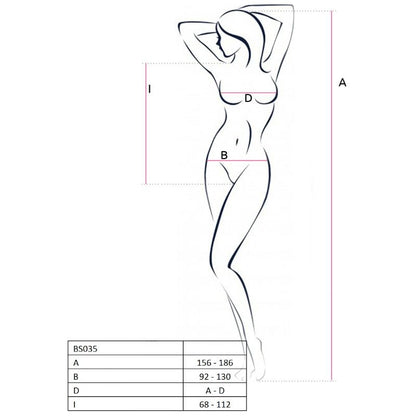 PASSION - WOMAN BS035 WHITE BODYSTOCKING ONE SIZE - 1