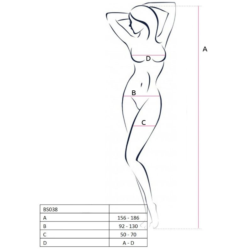 PASSION - WOMAN BS038 BODYSTOCKING BLACK ONE SIZE - 2