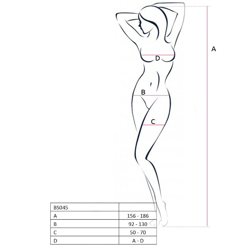 PASSION - WOMAN BS045 WHITE BODYSTOCKING ONE SIZE - 1