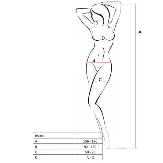 PASSION - WOMAN BS045 WHITE BODYSTOCKING ONE SIZE - 1