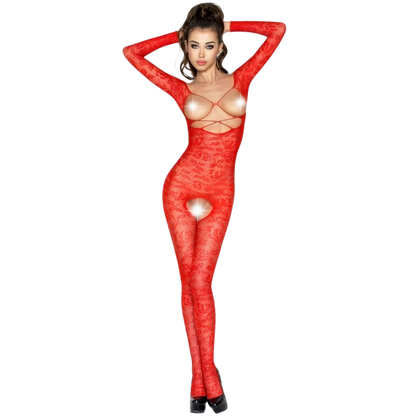 PASSION - WOMAN BS031 RED BODYSTOCKING ONE SIZE - 1
