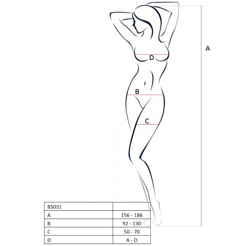 PASSION - WOMAN BS031 RED BODYSTOCKING ONE SIZE - 2