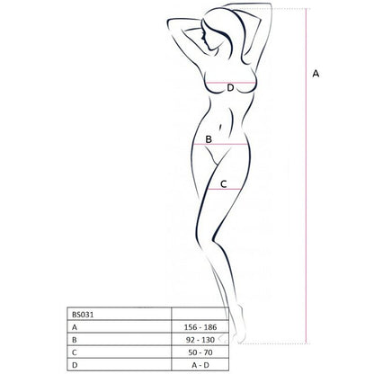 PASSION - WOMAN BS031 RED BODYSTOCKING ONE SIZE - 2