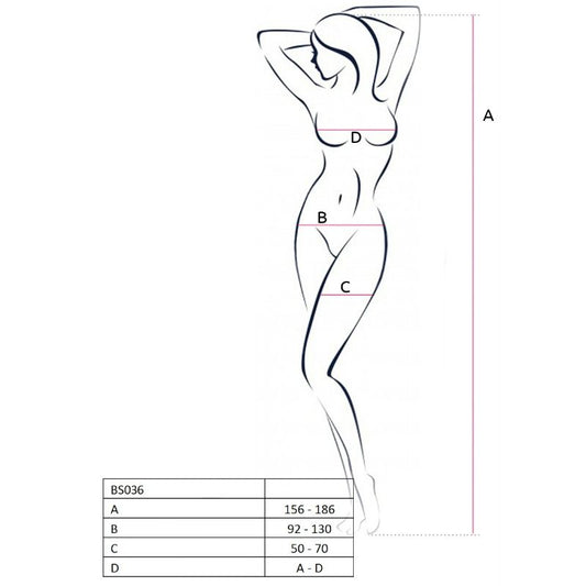 PASSION - WOMAN BS036 WHITE BODYSTOCKING ONE SIZE - 1