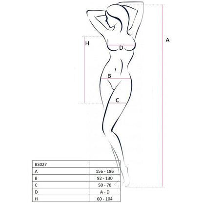 PASSION - WOMAN BS027 BLACK DRESS STYLE BODYSTOCKING ONE SIZE - 1