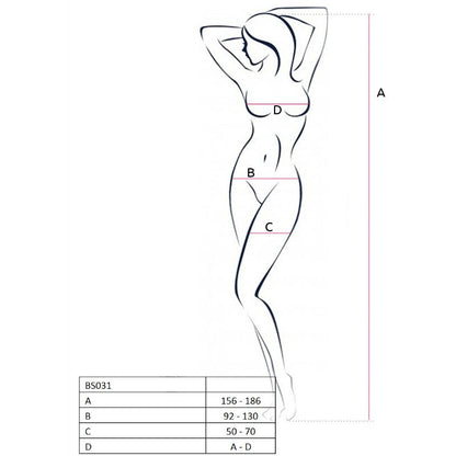 PASSION - WOMAN BS031 BODYSTOCKING BLACK ONE SIZE - 1
