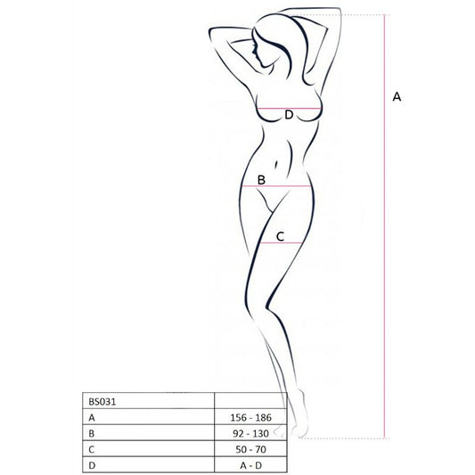 PASSION - WOMAN BS031 BODYSTOCKING BLACK ONE SIZE - 1