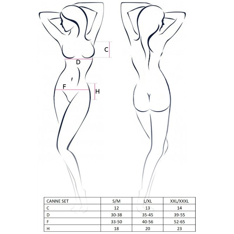 PASSION - WOMAN CANNE SET BLACK SIZE L/XL - L/XL / BLACK - 3