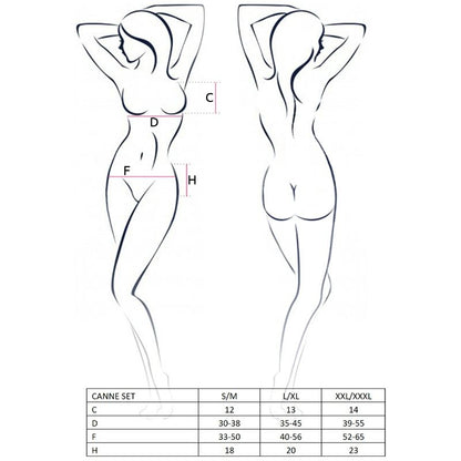 PASSION - WOMAN CANNE SET BLACK SIZE L/XL - L/XL / BLACK - 3