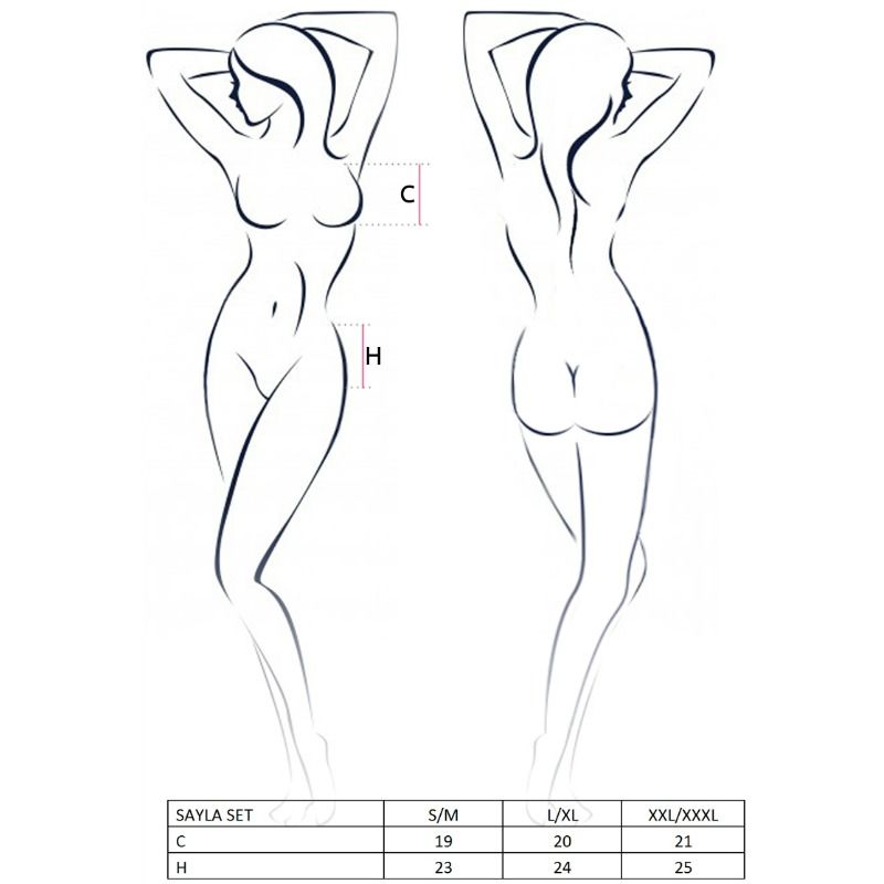 PASSION - WOMAN SAYLA SET BLACK SIZE L/XL - S/M / BLACK - 2