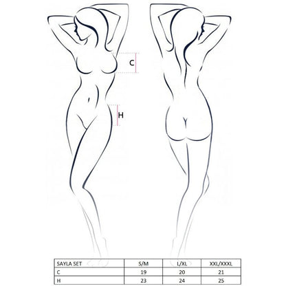 PASSION - WOMAN SAYLA SET BLACK SIZE L/XL - S/M / BLACK - 2