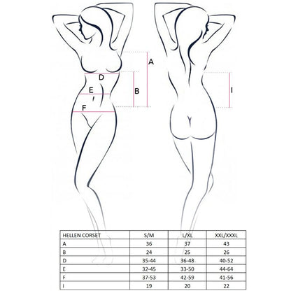 PASSION - WOMAN HELLEN BLACK CORSET SIZE L/XL - S/M / BLACK - 2