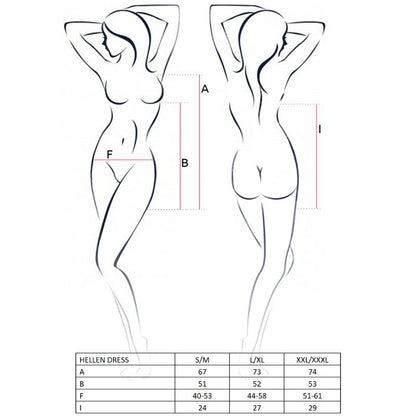 PASSION - WOMAN HELLEN DRESS AND THONG SIZE L/XL - S/M / BLACK - 2