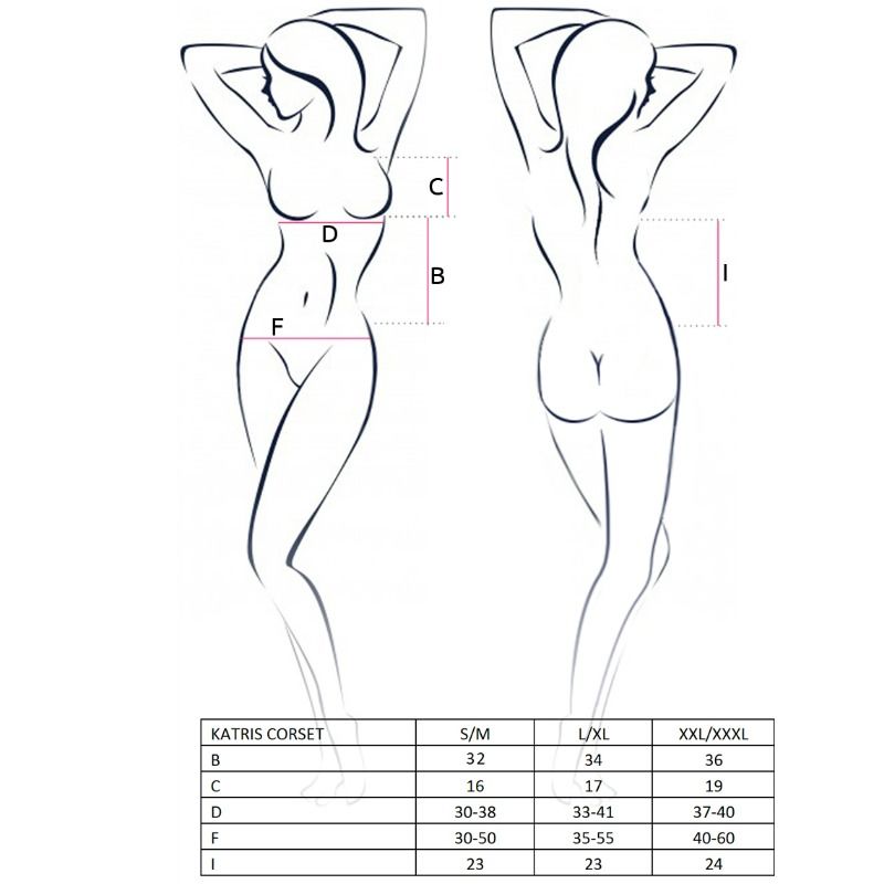 PASSION - WOMAN CORSET KATRISS BLACK SIZE L/XL