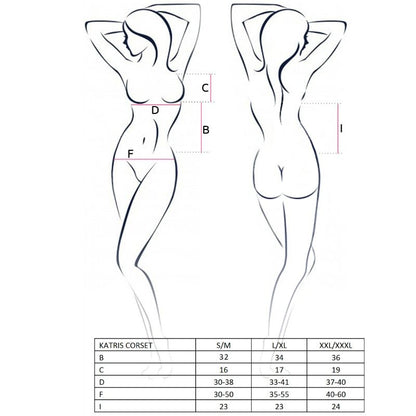 PASSION - WOMAN CORSET KATRISS BLACK SIZE L/XL
