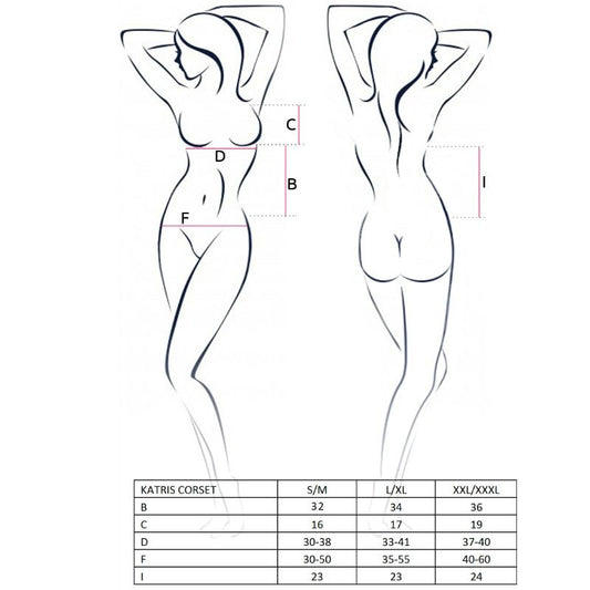 PASSION - WOMAN CORSET KATRISS BLACK SIZE L/XL